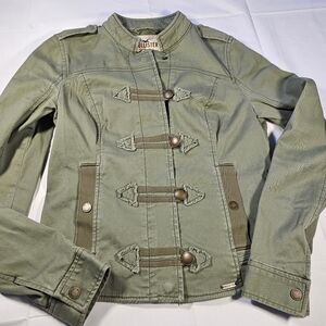 Hollister Military Style Utility Jacket Green Size Small